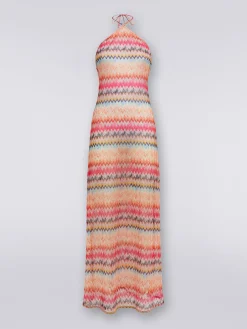 Copricostume lungo in tulle di viscosa chevron