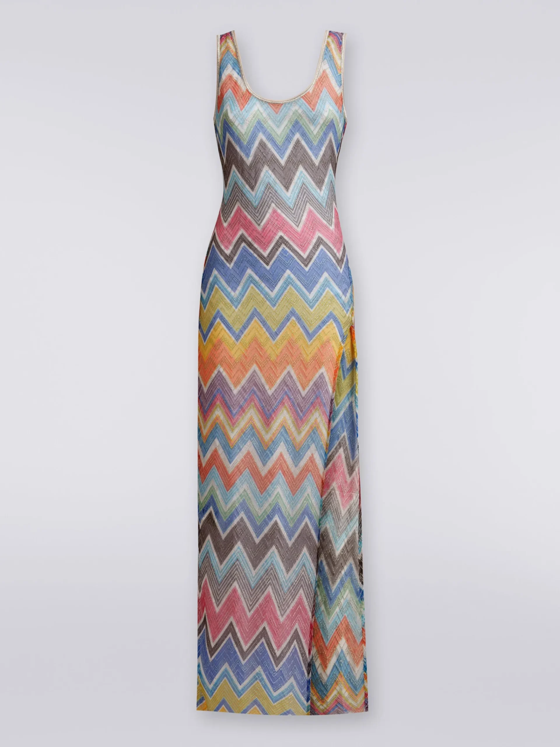 Copricostume lungo stampa zig zag con lurex
