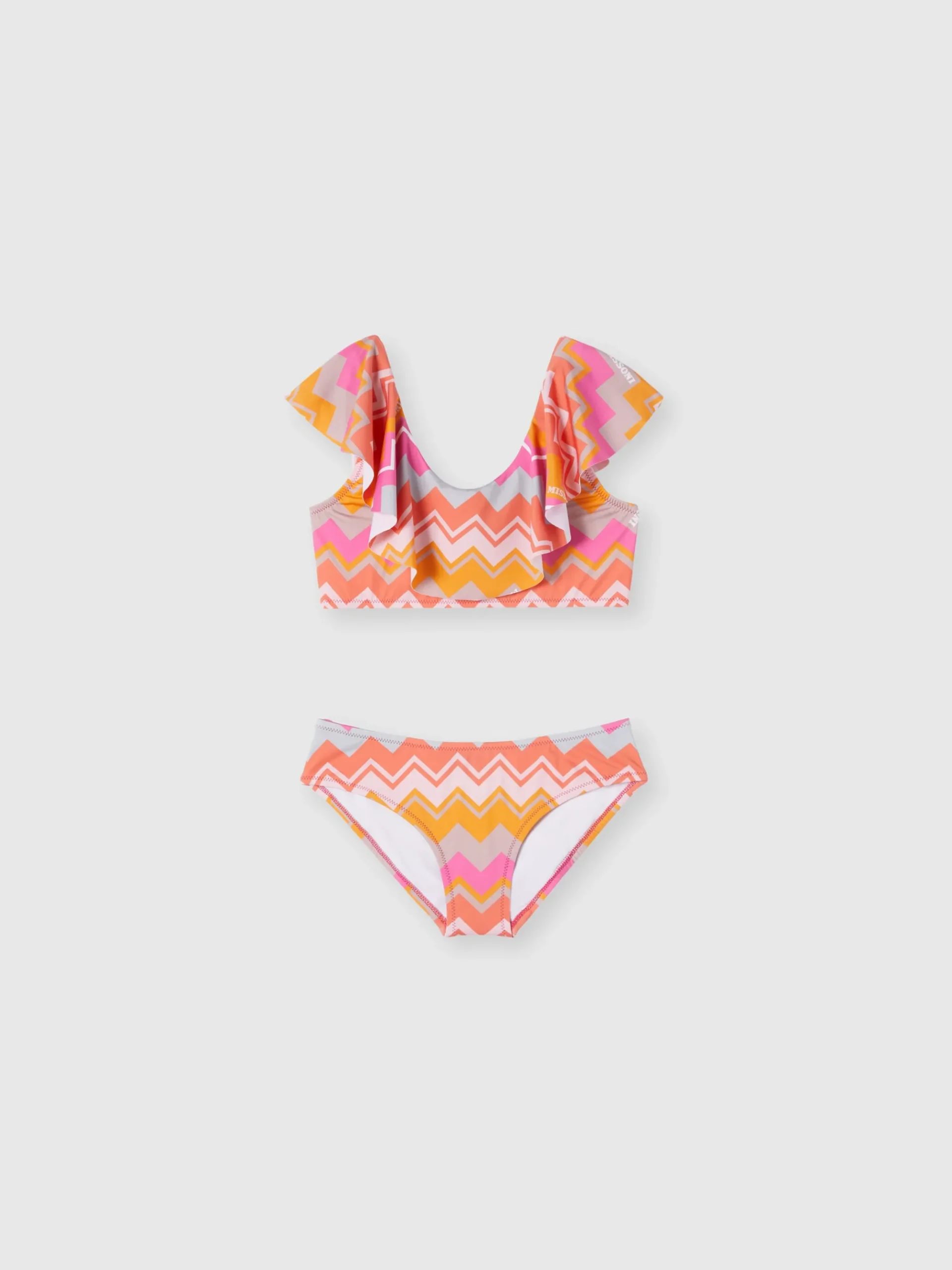 Costume bikini stampa zig zag con logo