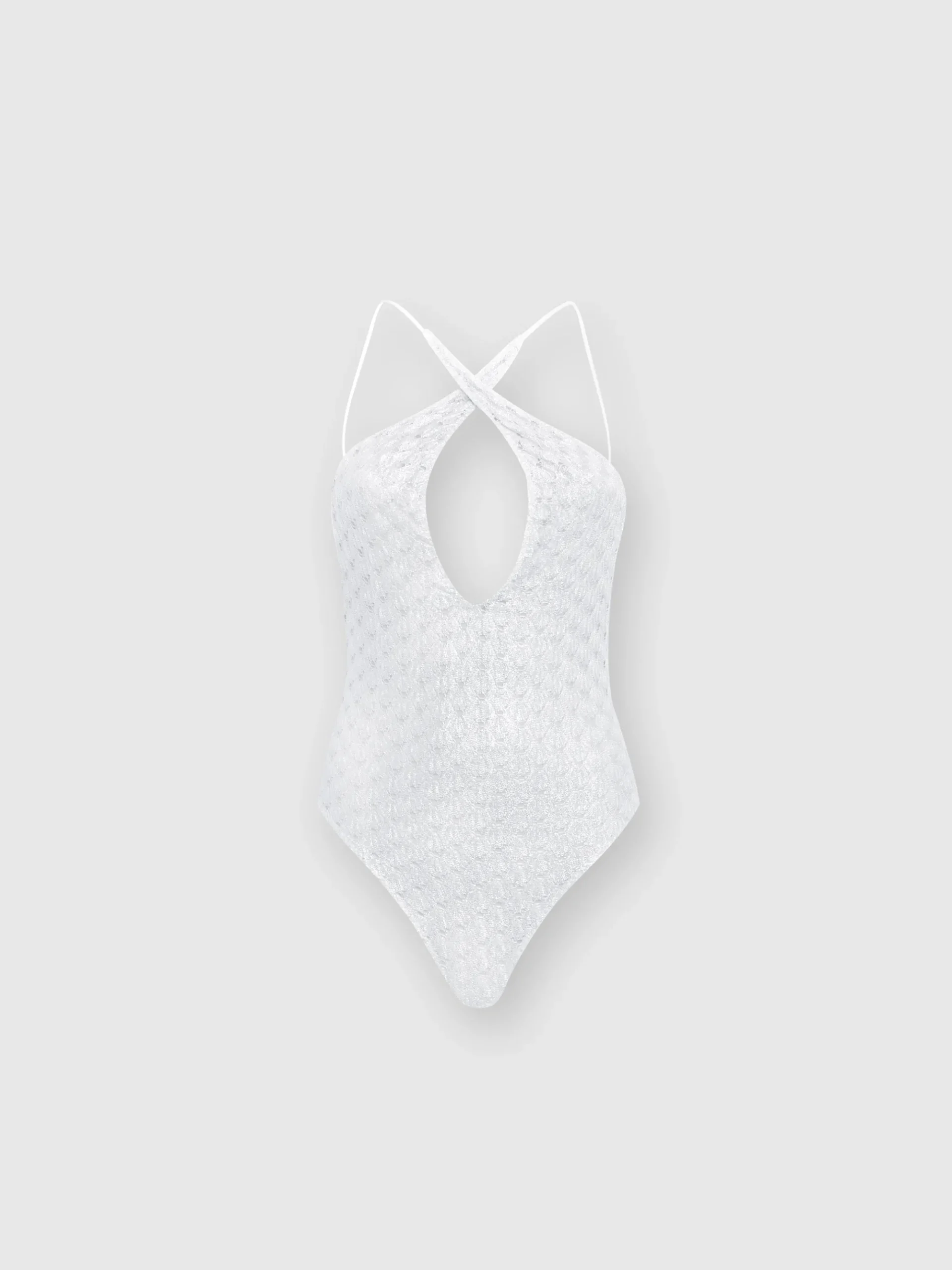 Costume intero in viscosa effetto pizzo