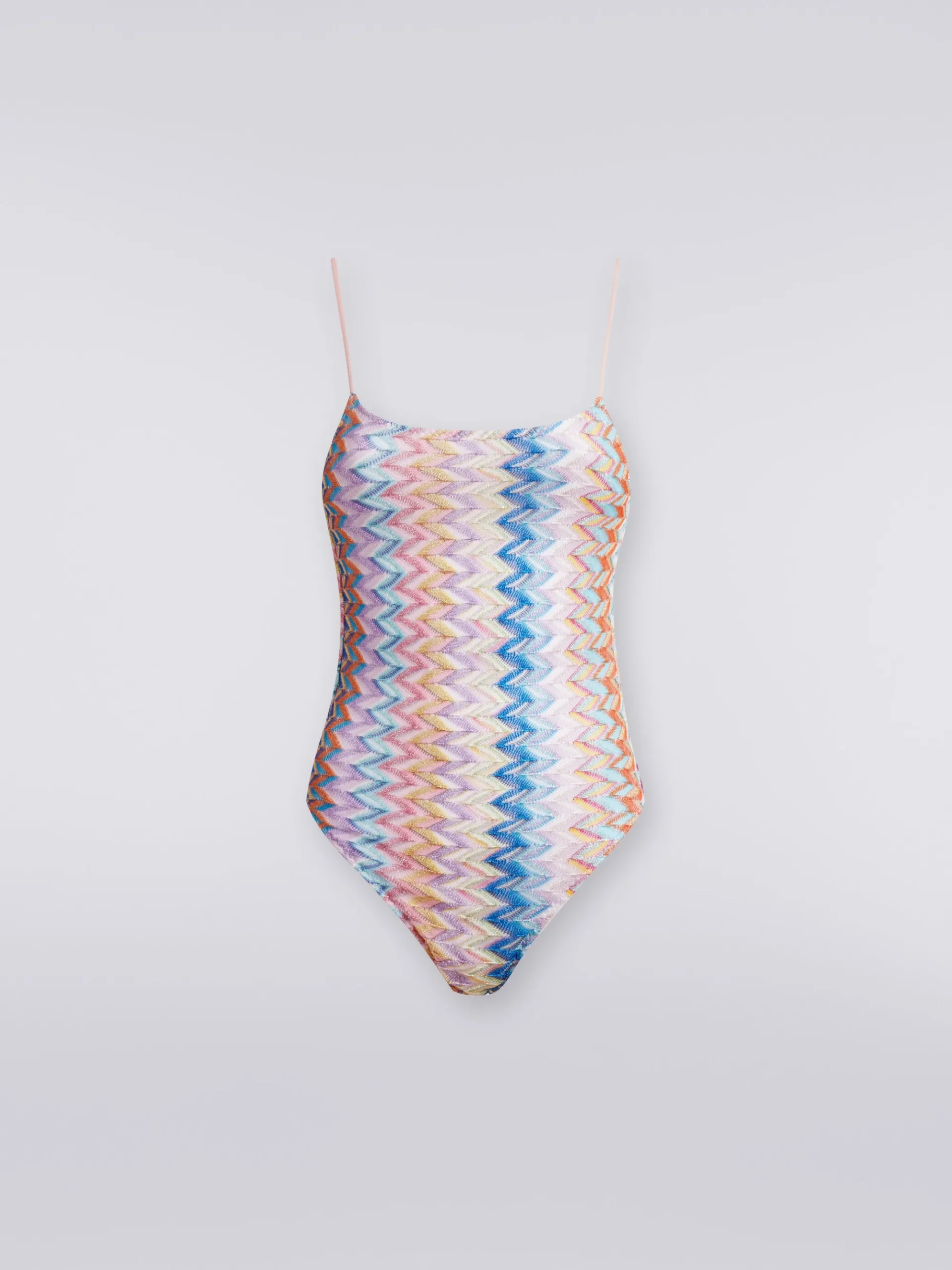 Costume intero lamé con spalline sottili regolabili