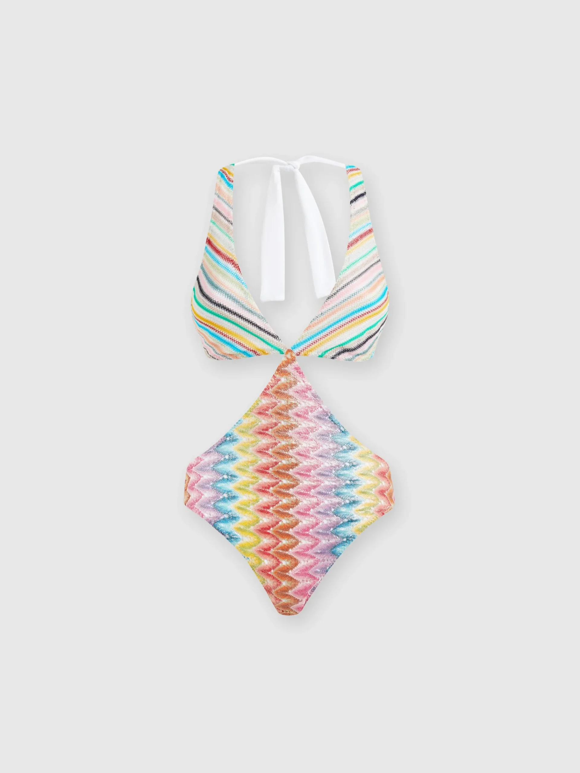 Costume intero patchwork con dettagli cut out