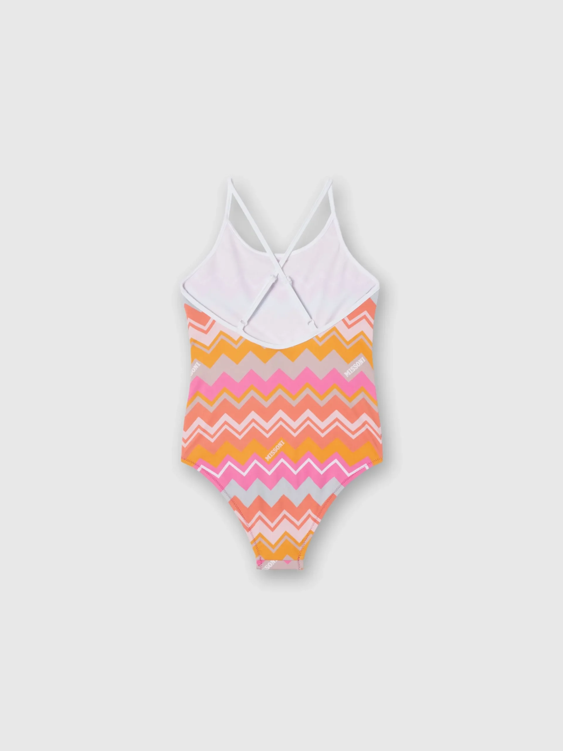 Costume intero stampa zig zag con logo