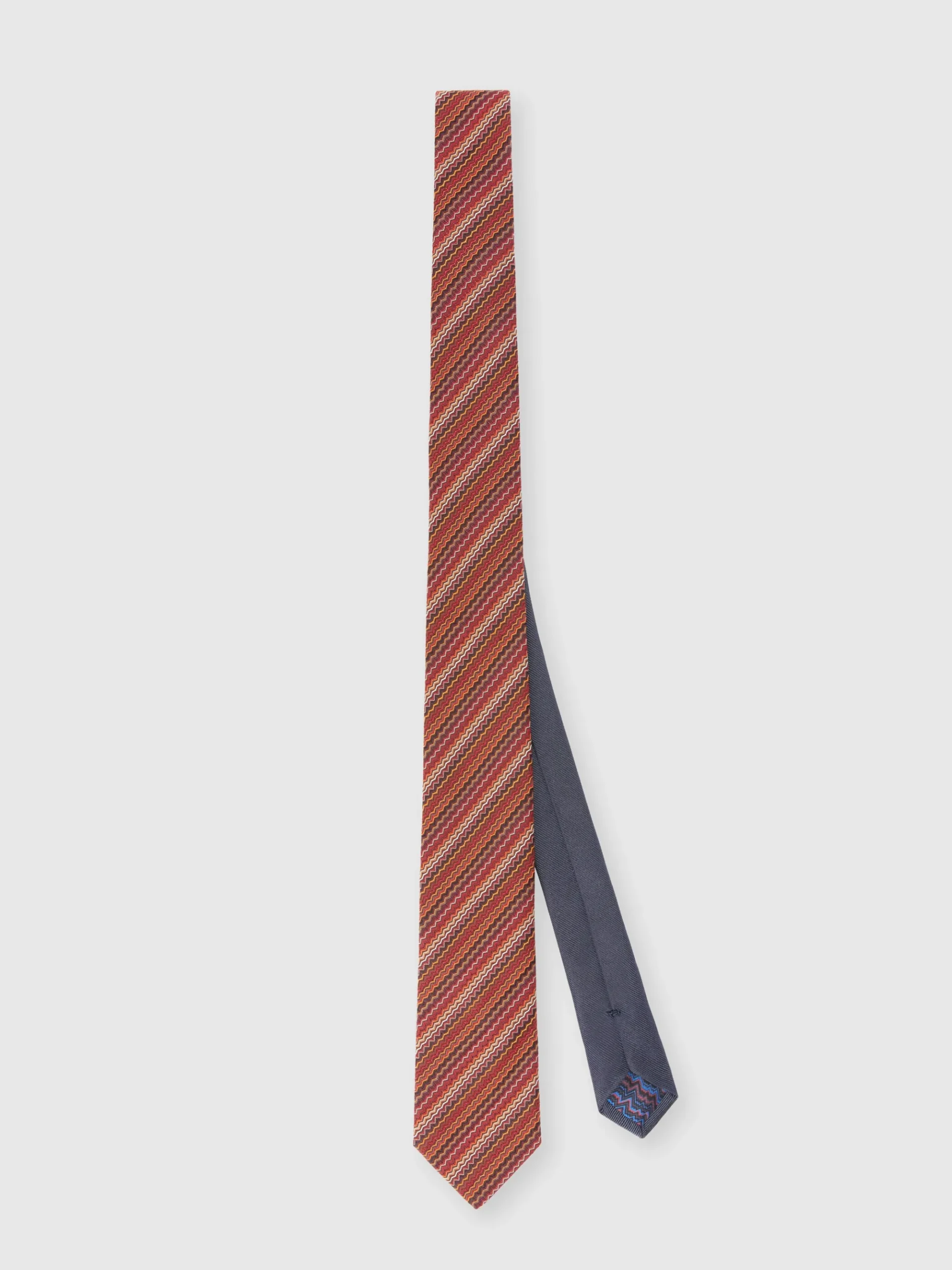 Cravatta in seta con motivo zig zag