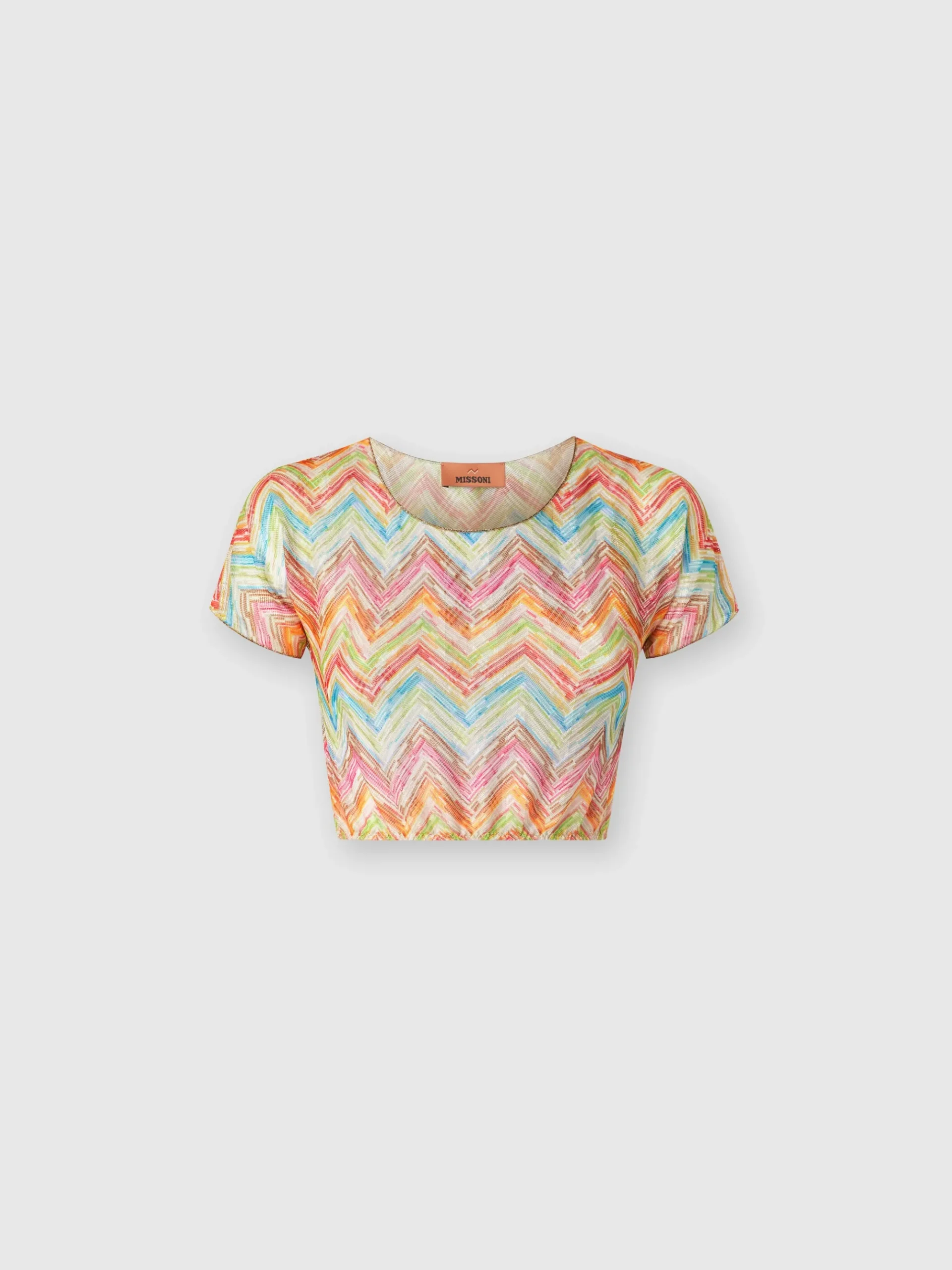 Crop top in tulle stampato