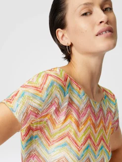 Crop top in tulle stampato