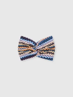 Fascia per capelli in lana zig zag