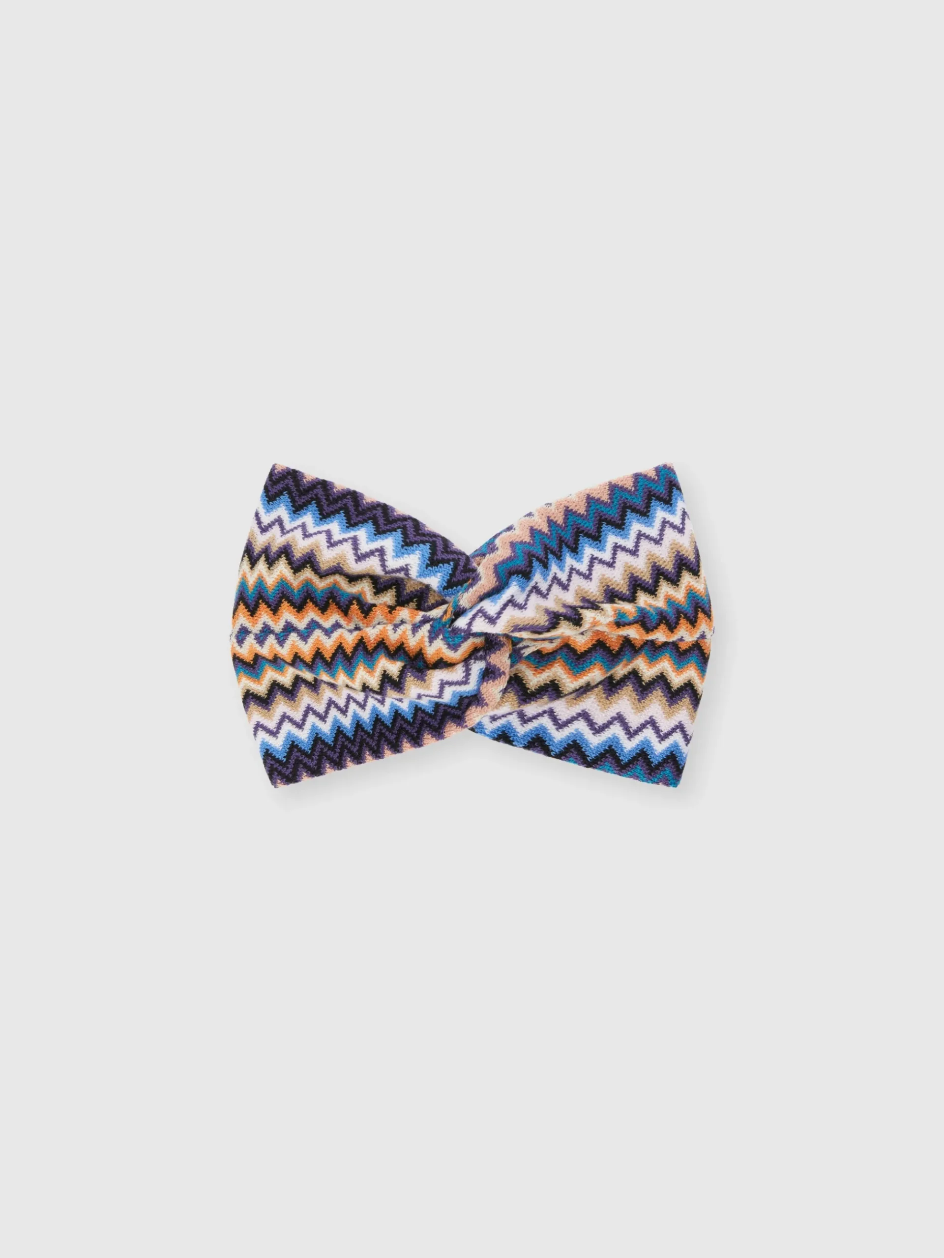 Fascia per capelli in lana zig zag