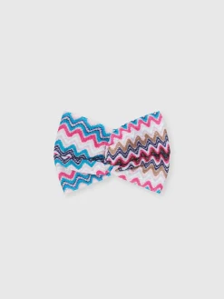 Fascia per capelli in viscosa chevron