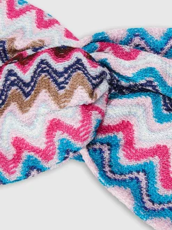 Fascia per capelli in viscosa chevron