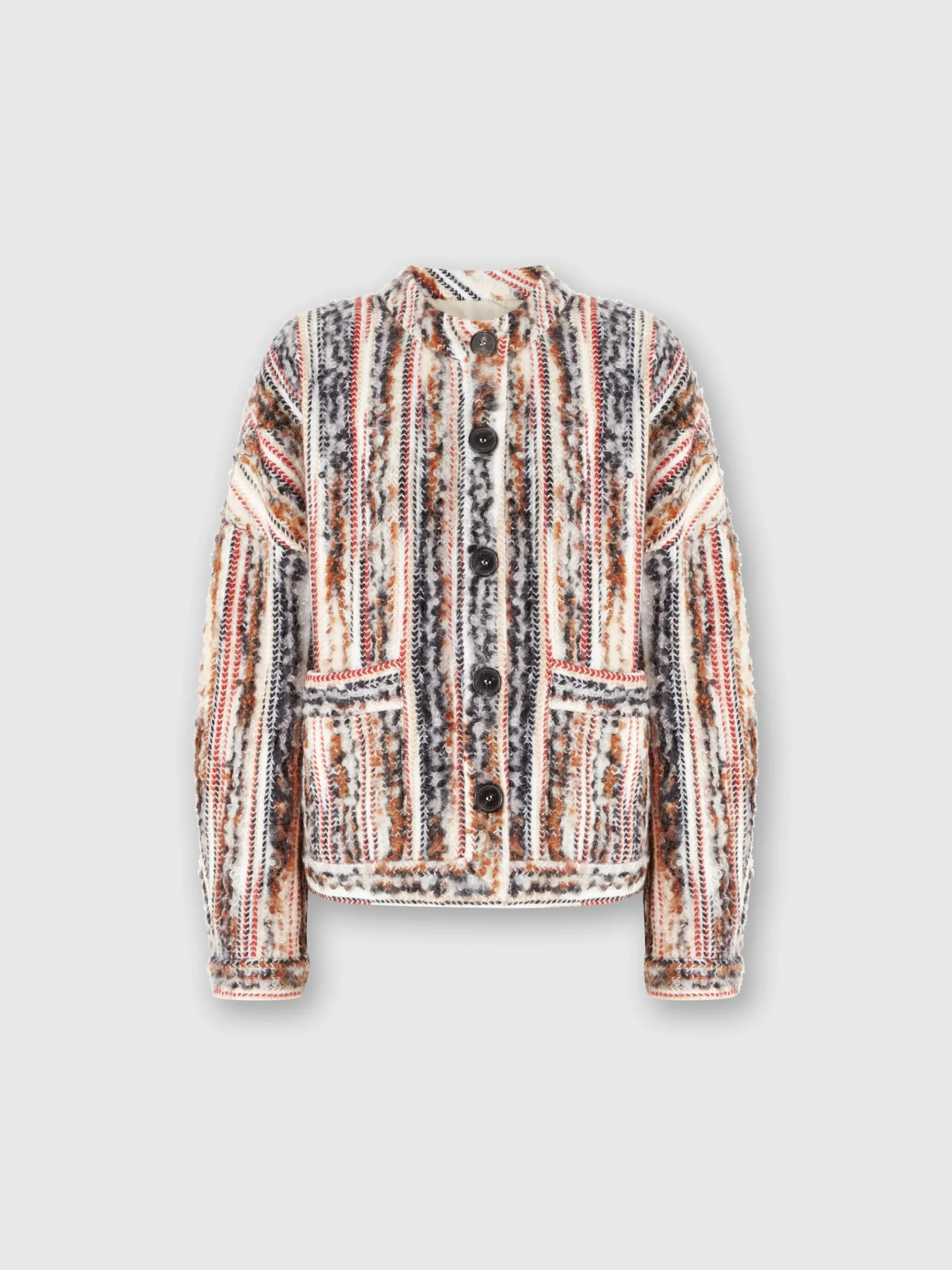 Giacca in misto lana, mohair e alpaca a righe