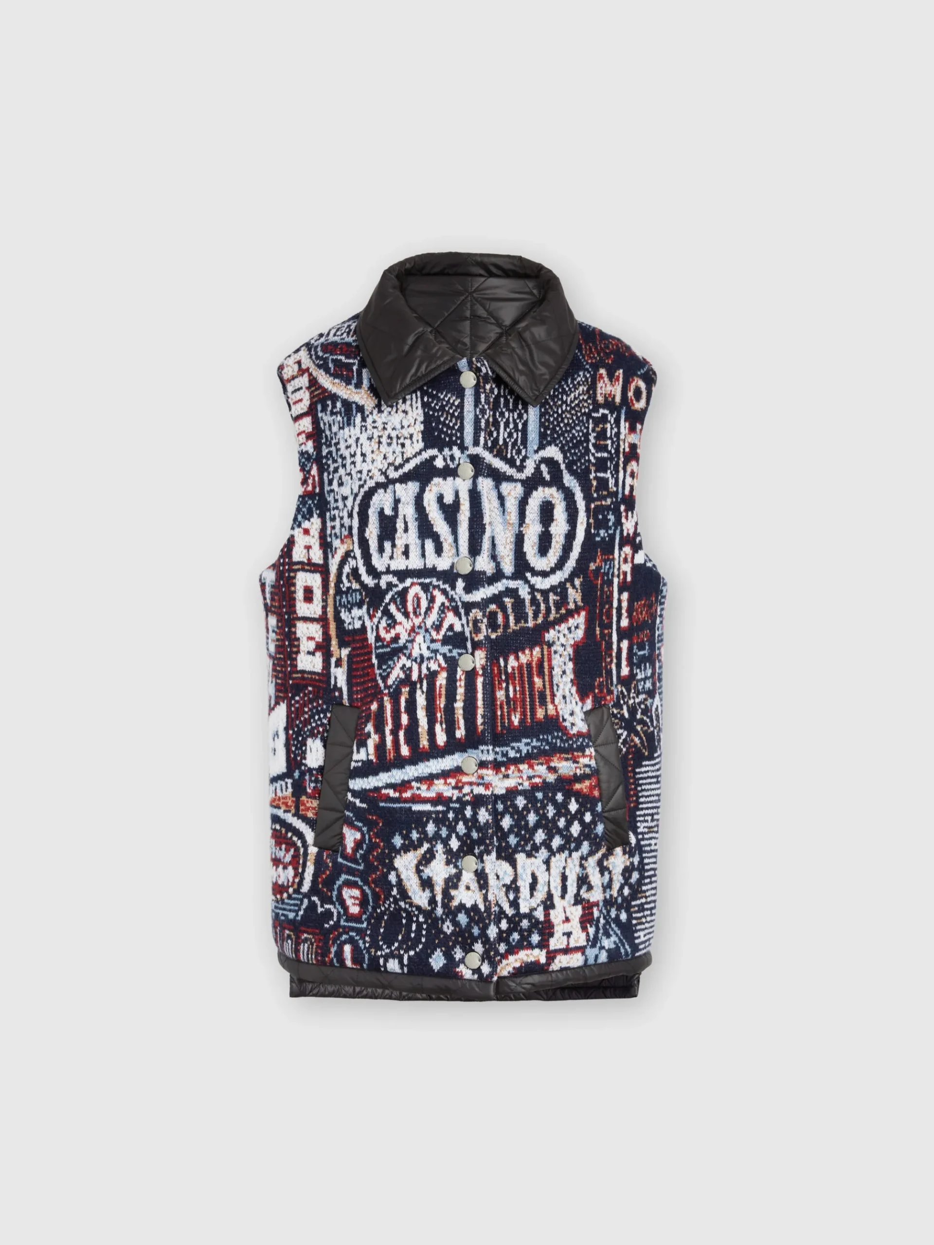 Gilet reversibile con impunture e scritte