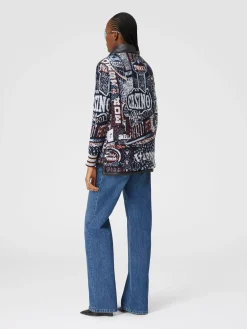Gilet reversibile con impunture e scritte