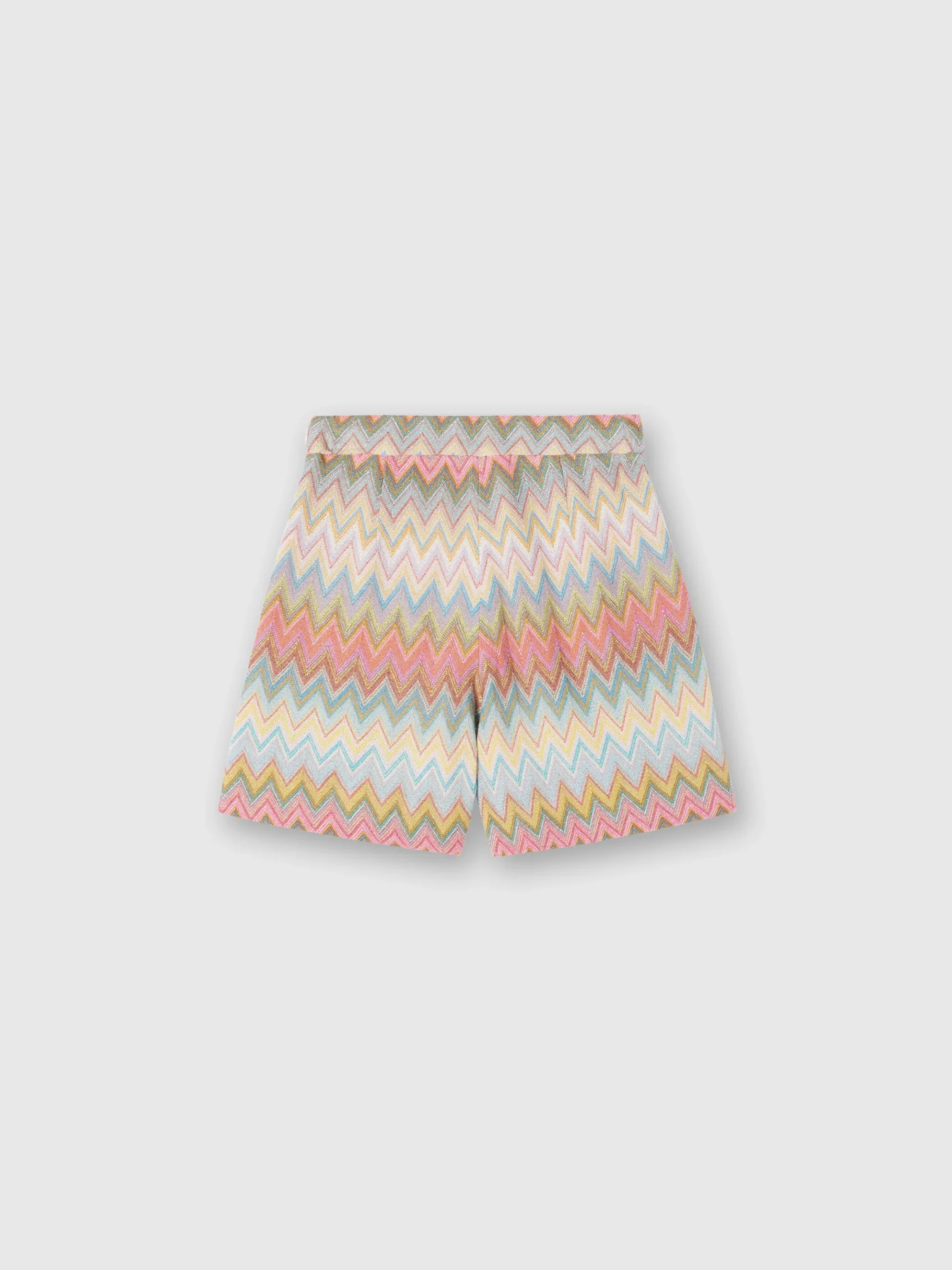 Gonna a portafoglio in maglia zig zag lamé