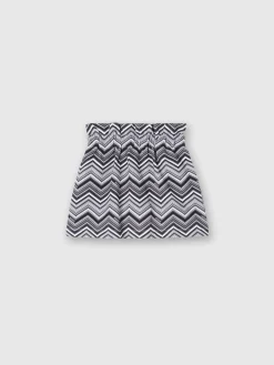 Gonna in cotone zig zag con logo