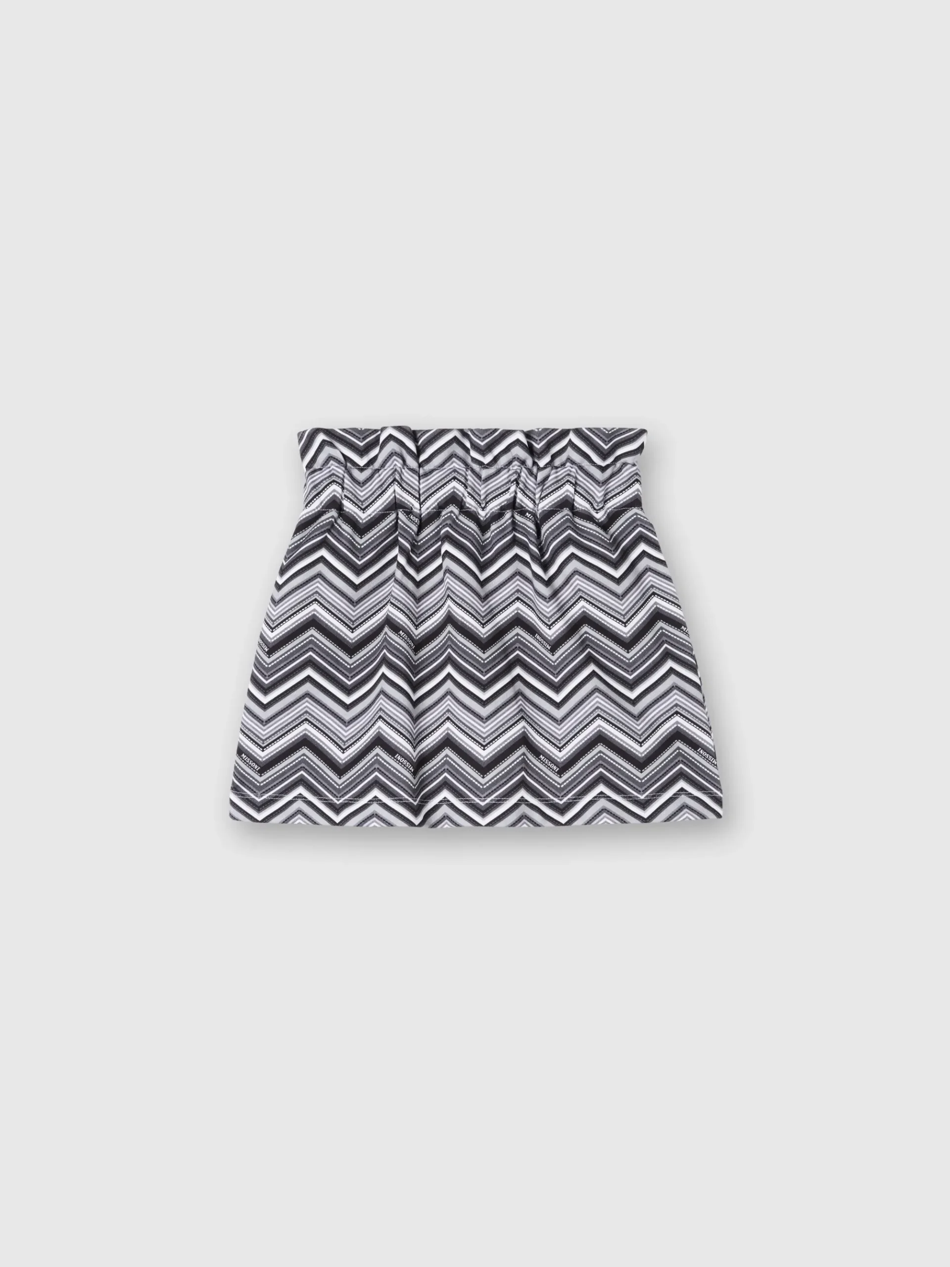 Gonna in cotone zig zag con logo