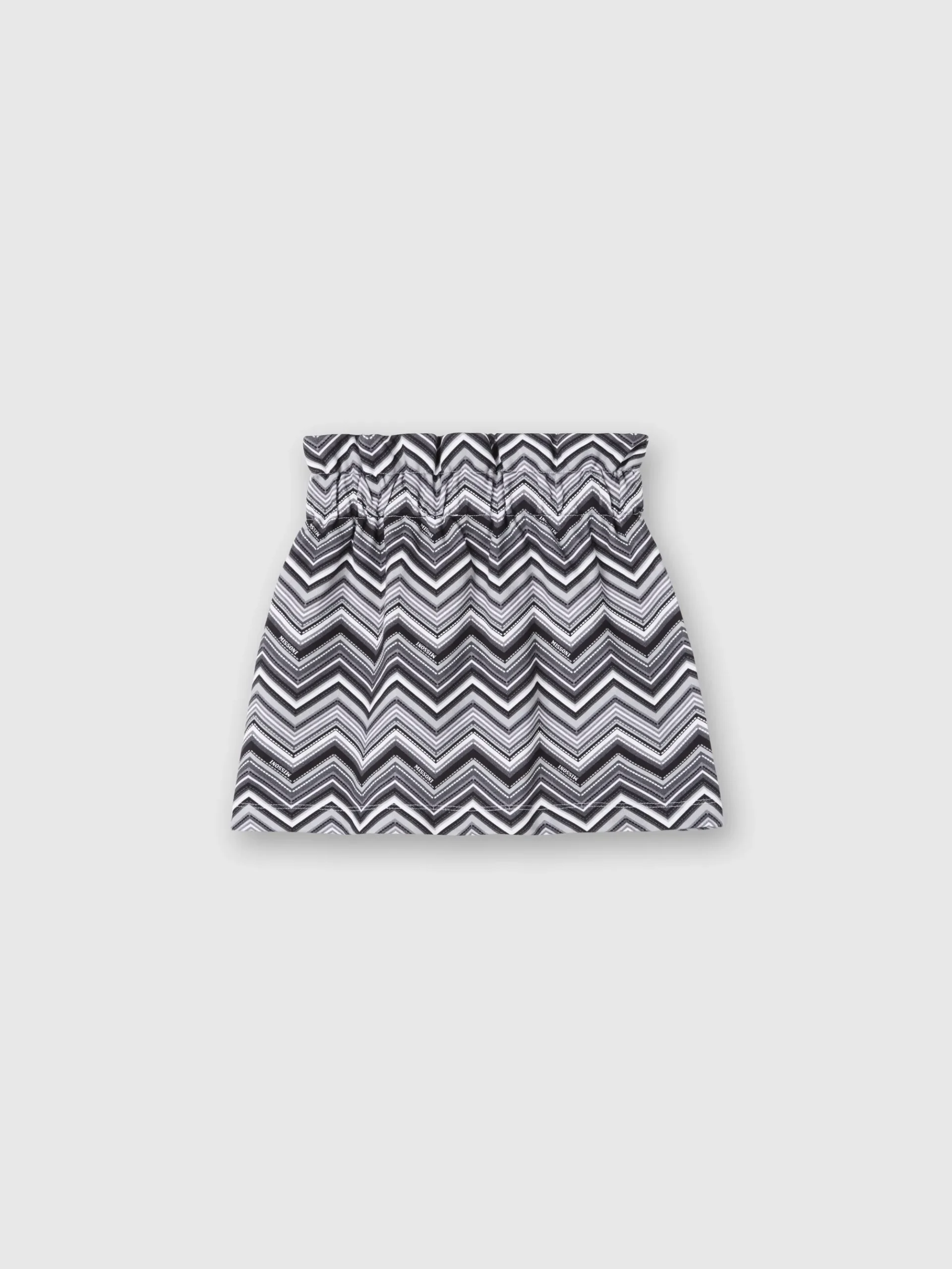 Gonna in cotone zig zag con logo