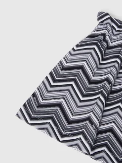 Gonna in cotone zig zag con logo