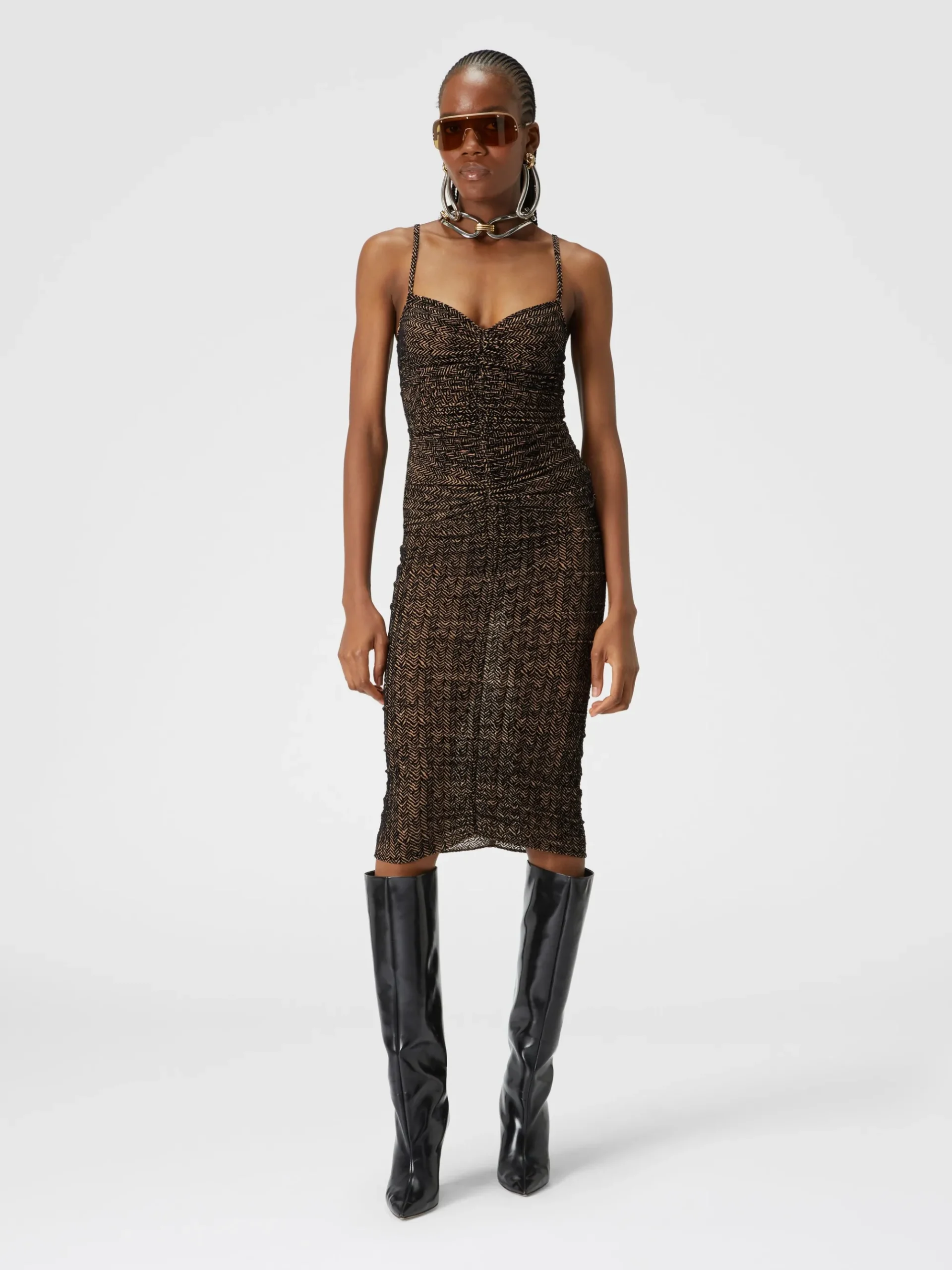 Gonna in tulle zig zag con arricciatura centrale