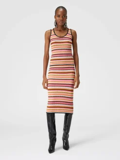 Gonna midi in cotone e viscosa zig zag
