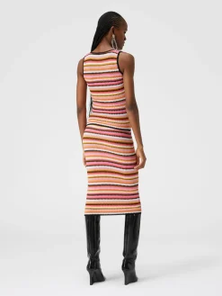 Gonna midi in cotone e viscosa zig zag