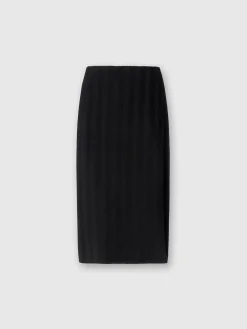 Gonna midi in cotone e viscosa zig zag tono su tono con spacco