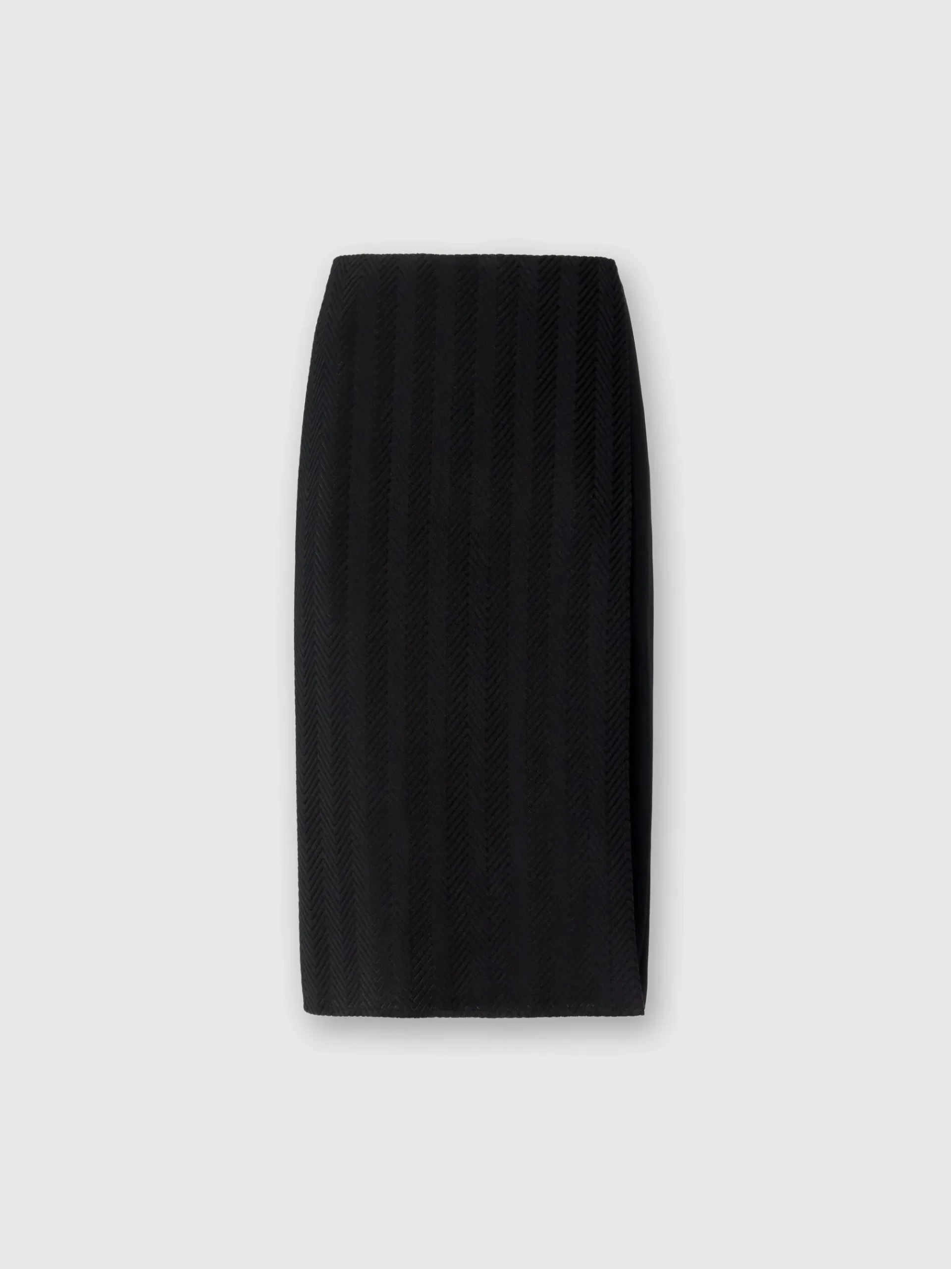 Gonna midi in cotone e viscosa zig zag tono su tono con spacco