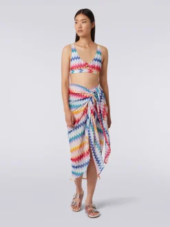 Gonna pareo motivo zig zag con lurex