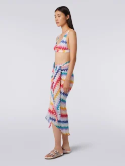 Gonna pareo motivo zig zag con lurex