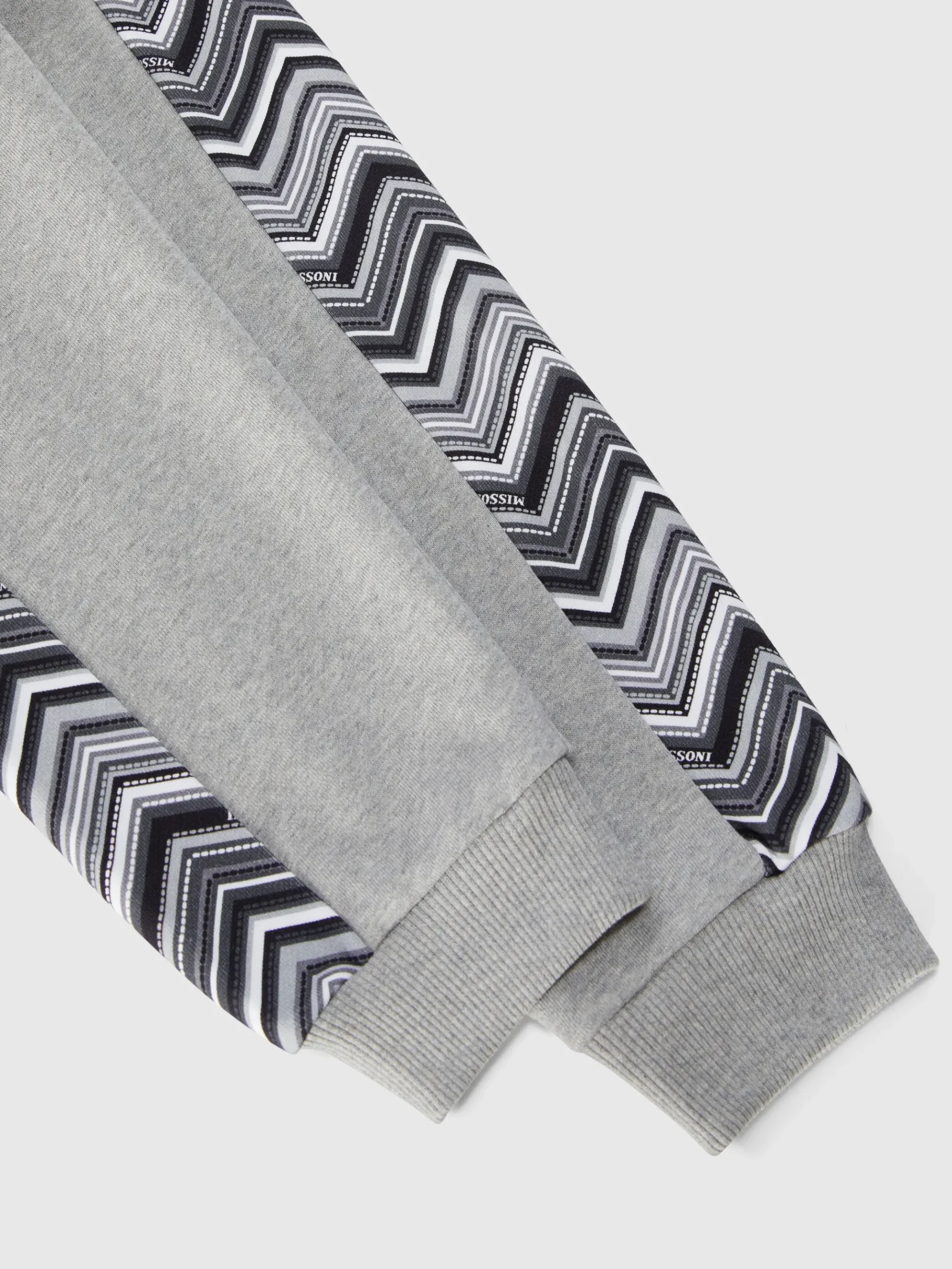 Joggers in cotone con inserti zig zag