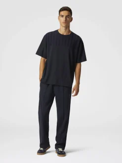 Joggers in cotone con ricamo zig zag