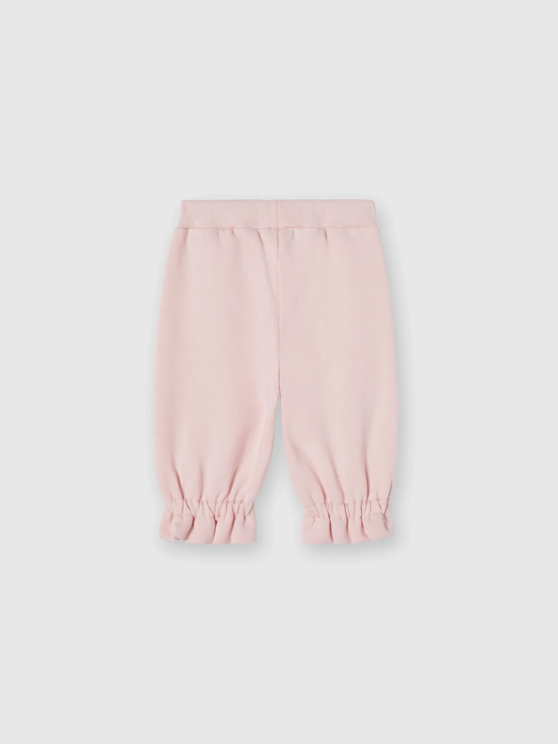 Joggers in cotone con rouches sul fondo e logo