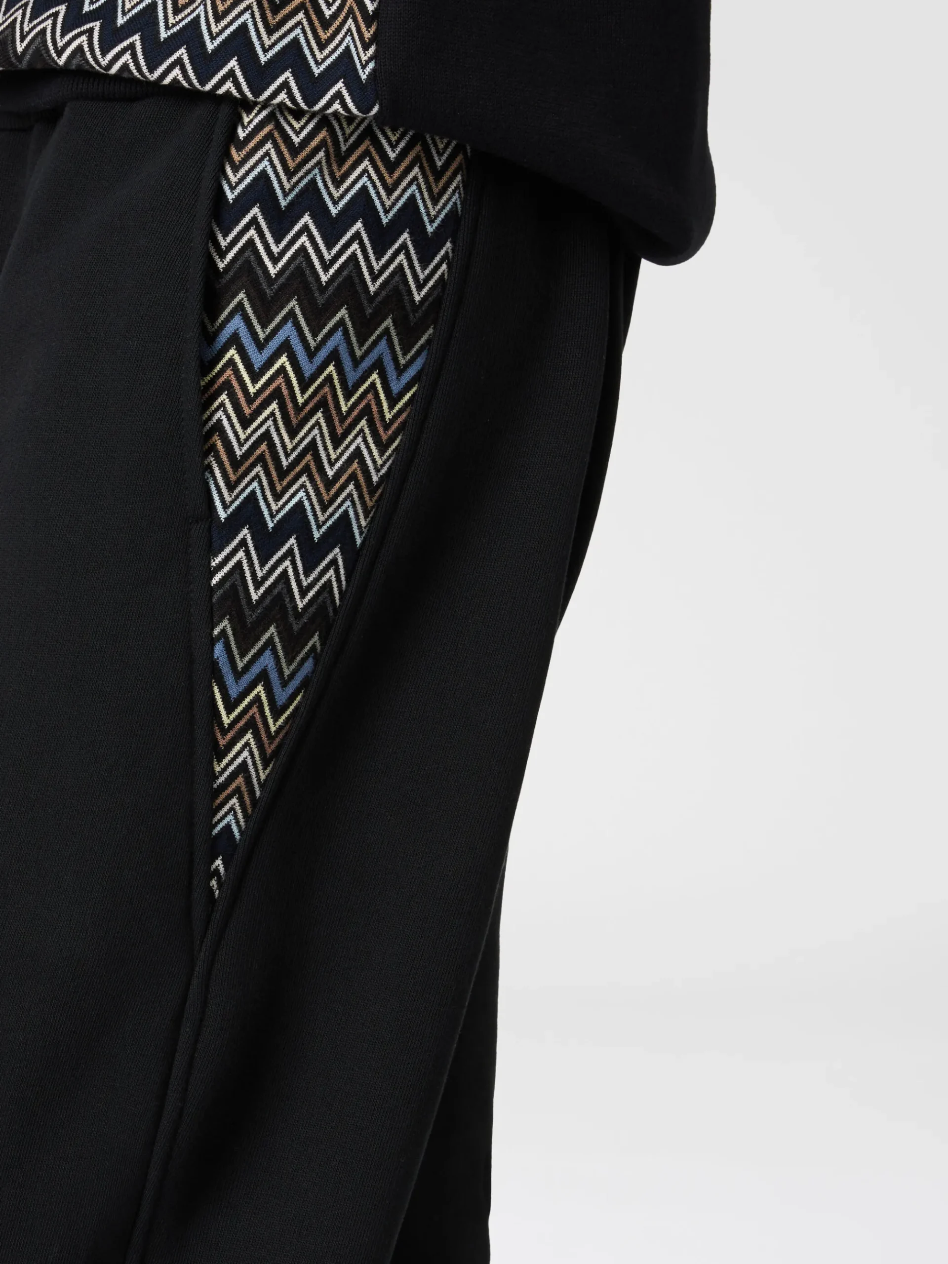 Joggers in felpa di cotone con inserto in maglia