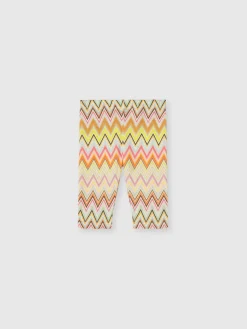 Leggings in cotone stretch zig zag