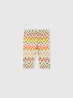 Leggings in cotone stretch zig zag