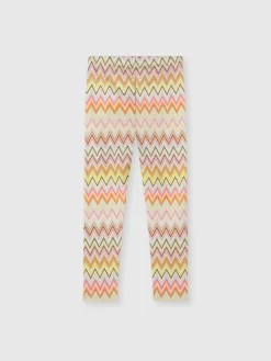 Leggings in cotone stretch zig zag con logo