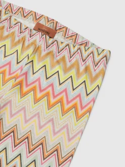 Leggings in cotone stretch zig zag con logo