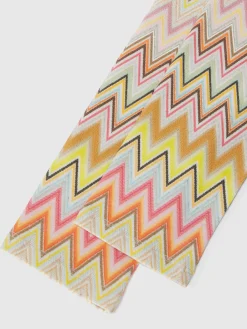 Leggings in cotone stretch zig zag con logo