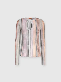 Maglia a costine parzializzate con paillettes