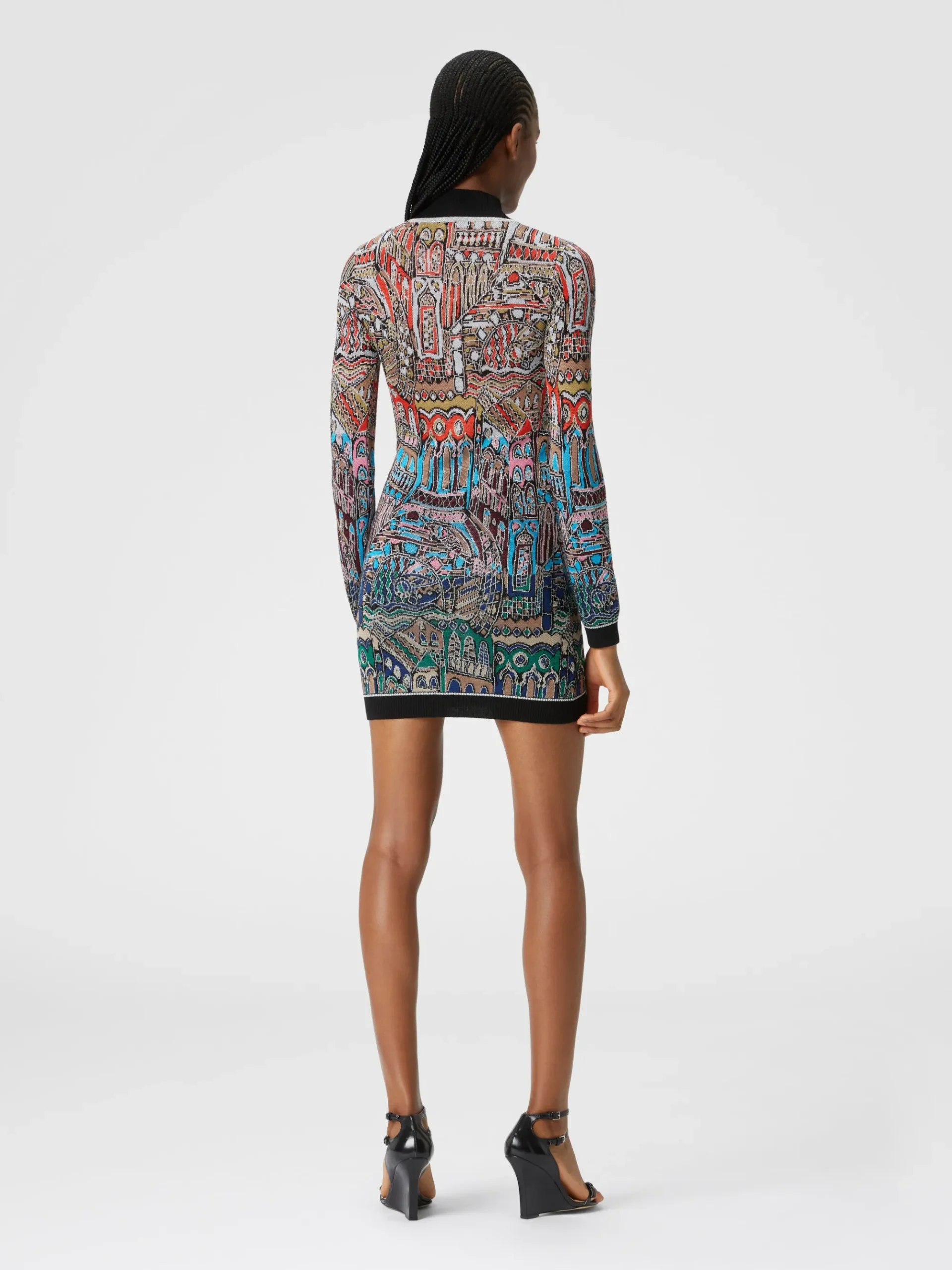 Mini-abito con motivo Venezia jacquard