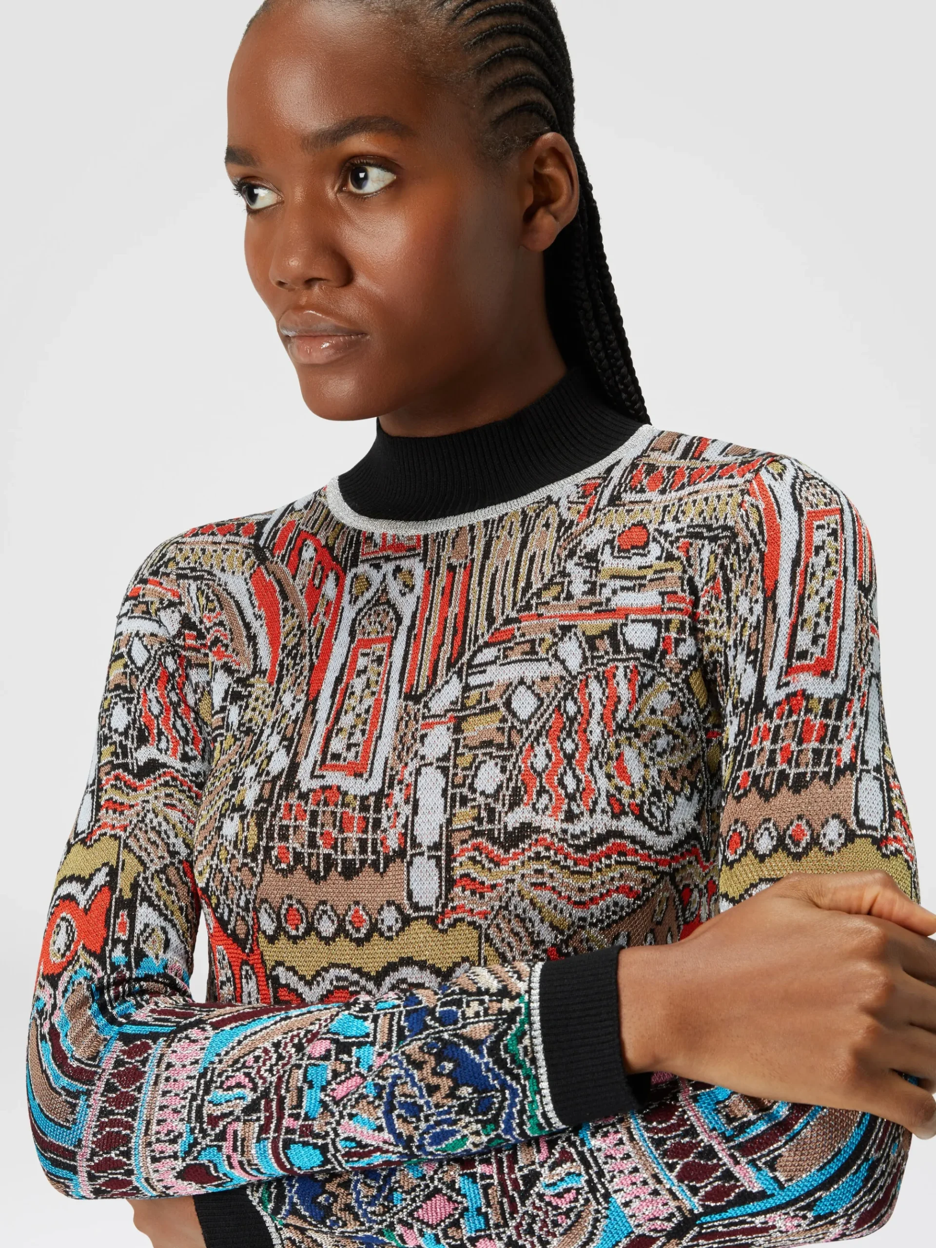 Mini-abito con motivo Venezia jacquard