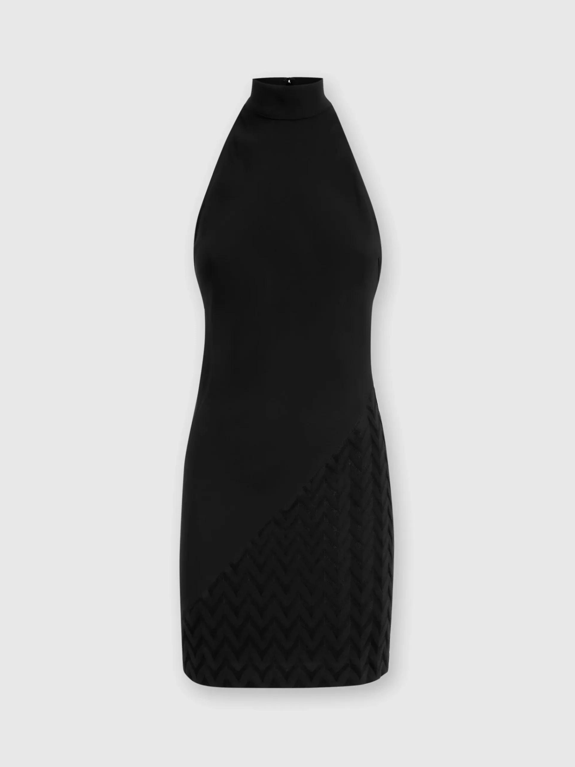 Mini-abito senza maniche in viscosa con dettaglio chevron