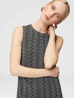 Mini-abito senza maniche zig zag lamé