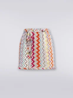 Minigonna a portafoglio zig zag con lurex