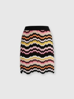 Minigonna con motivo greca zig zag