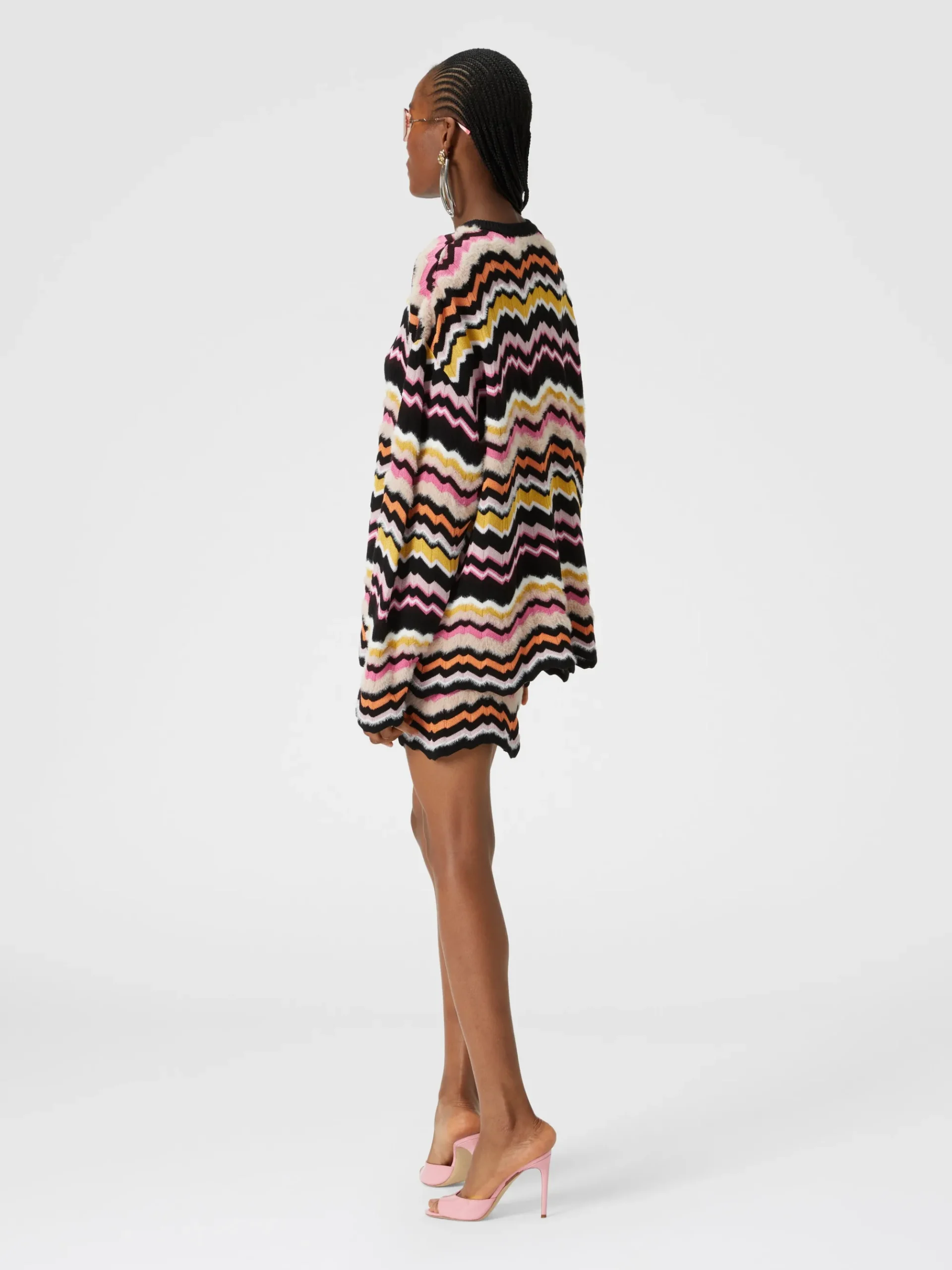 Minigonna con motivo greca zig zag