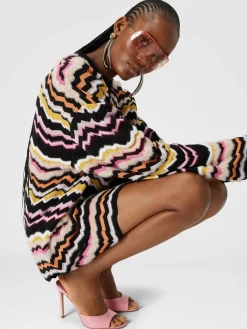 Minigonna con motivo greca zig zag