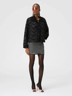 Minigonna con zig zag goffrato lamé