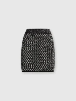 Minigonna con zig zag goffrato lamé