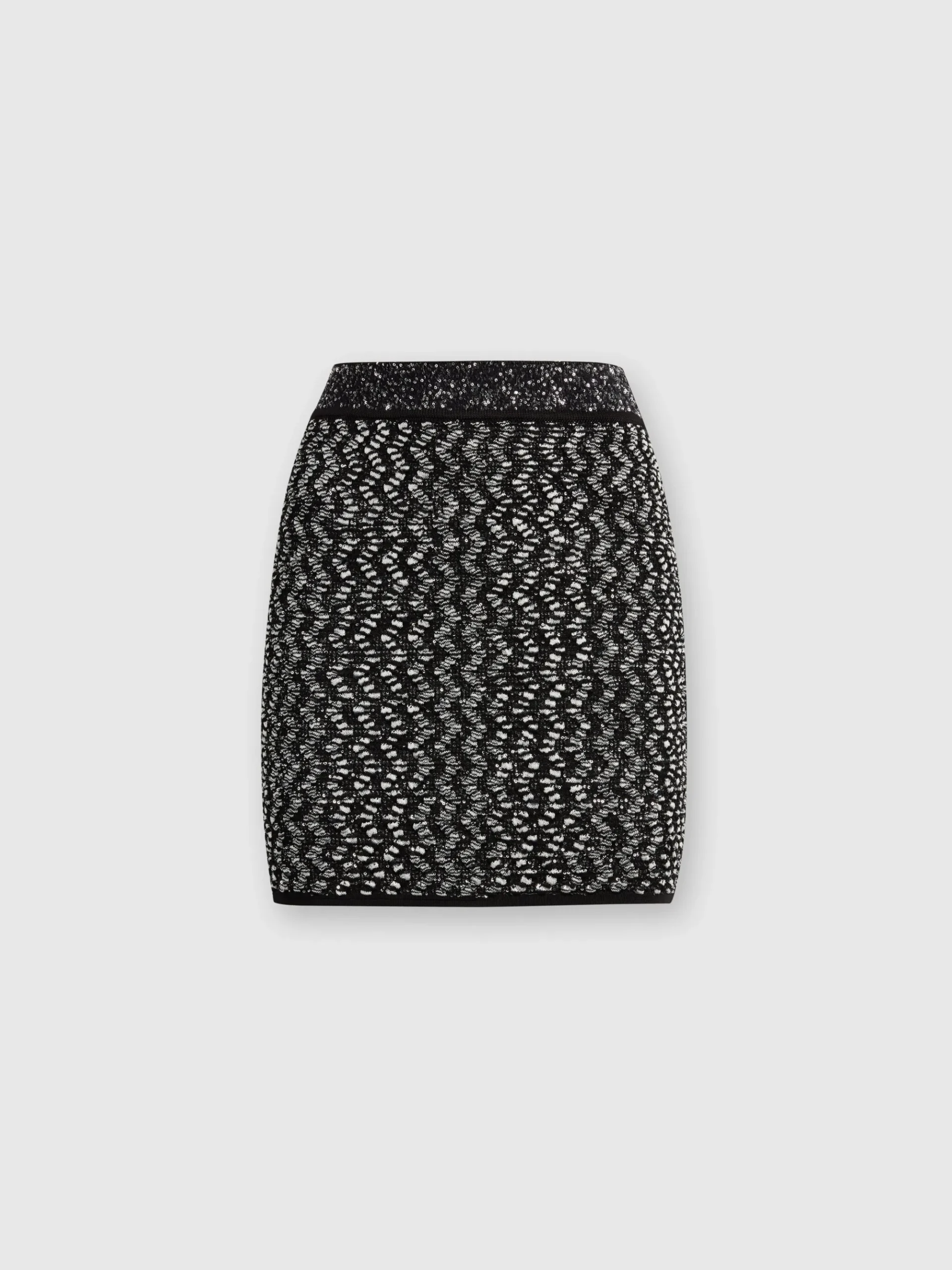 Minigonna con zig zag goffrato lamé